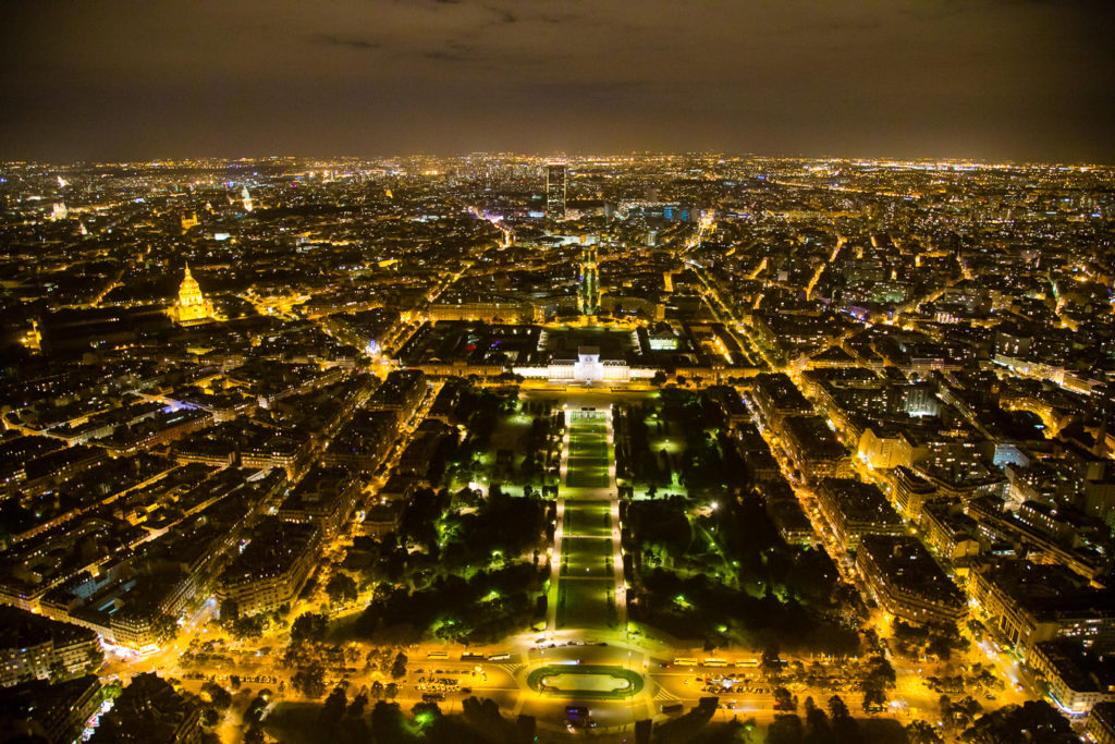 View from The Eiffel Tower at night