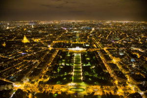 View from The Eiffel Tower at night