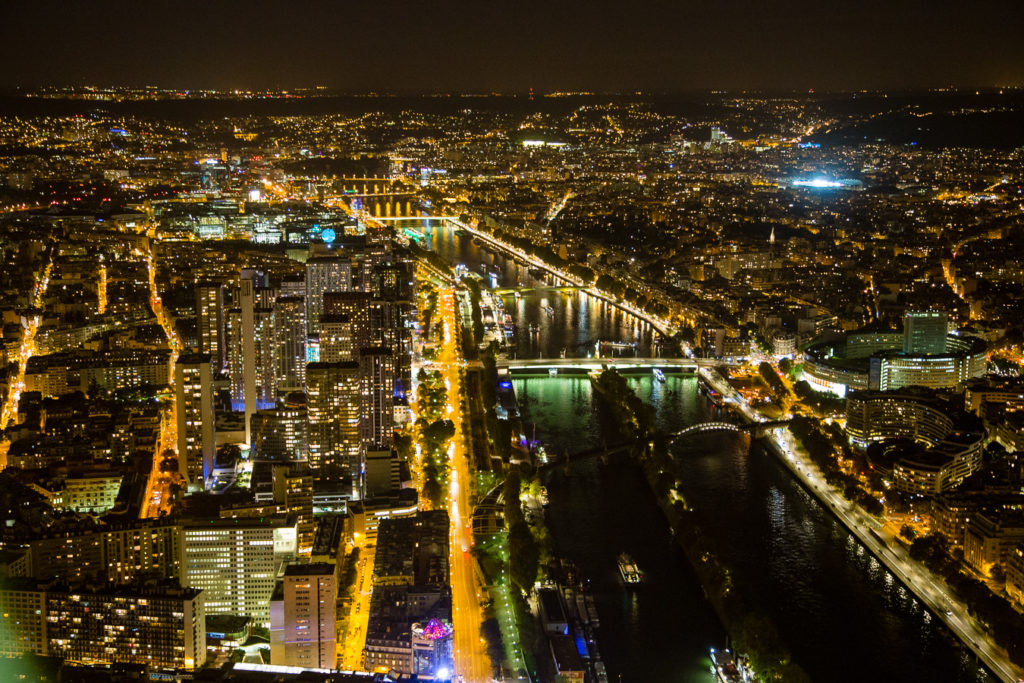 View from The Eiffel Tower at night